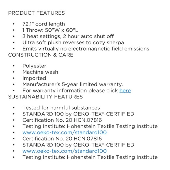 Cuddle Duds Heated Plush Sherpa Blanket in Tan HD8 - Picture 3 of 4